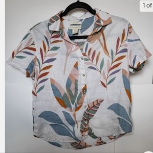 Vintage Cynthia Rowley button up shirt- 100% linen